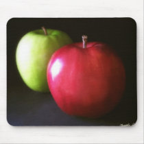 Red and Green Apples 3 - Fruit Art Mouse Pads