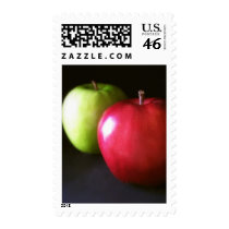 Red and Green Apples 3 - Fruit Art Postage Stamp
