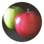 Red and Green Apples 3 - Fruit Art Round Stickers