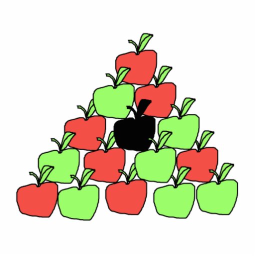 Red and Green Apples. Pool Balls, Triangle. Cut Out