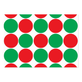 Red and Green Big Bold Polka Dots Circles Pattern Business Cards