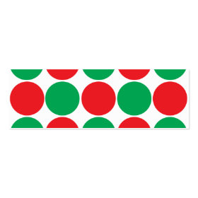 Red and Green Big Bold Polka Dots Circles Pattern Business Card Templates