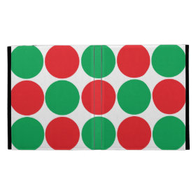 Red and Green Big Bold Polka Dots Circles Pattern iPad Cases