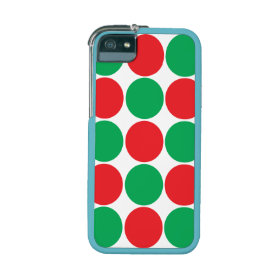 Red and Green Big Bold Polka Dots Circles Pattern Case For iPhone 5