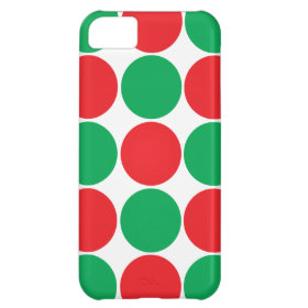 Red and Green Big Bold Polka Dots Circles Pattern iPhone 5C Covers