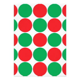 Red and Green Big Bold Polka Dots Circles Pattern Announcements
