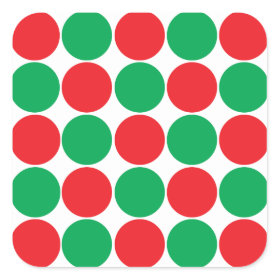 Red and Green Big Bold Polka Dots Circles Pattern Sticker