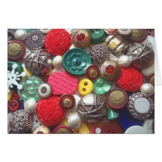 Red and Green Button Collage card