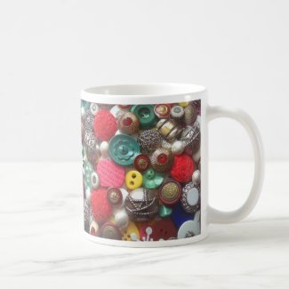 Red and Green Button Collage mug