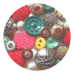 Red and Green Button Collage Stickers