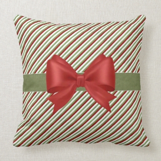 Red and Green Candy Cane Stripes with Bow