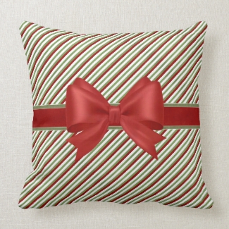 Red and Green Candy Cane Stripes with Bow