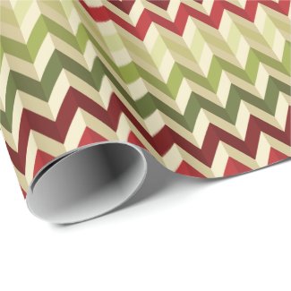 Red and Green Christmas Chevron Wrapping Paper