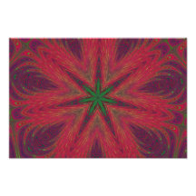Red and Green Christmas Mandala Photograph