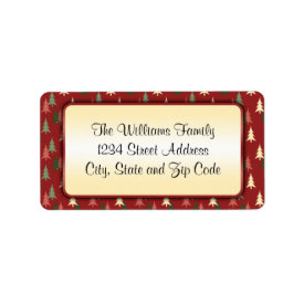 Red and Green Christmas Tree Pattern Labels