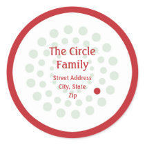 Red and Green Circle Address Label stickers by NicChic Red and Green Circle Address Label stickers