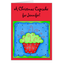 Red and Green Cupcake Card cards