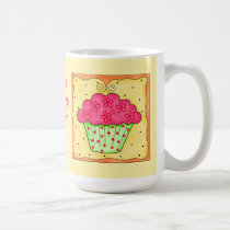 Red and Green Cupcake with Flowers Mug mugs