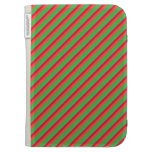 Red and Green Diagonal Stripes Case For Kindle