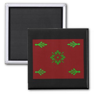 Red and Green Floral Design magnet magnet