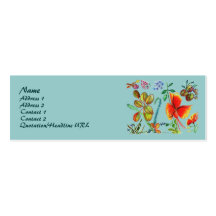 Red and Green Flower 58 Profile Card Business Cards