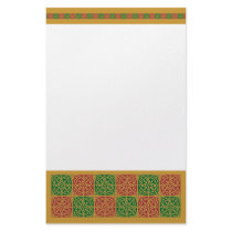 Red and Green Holiday Pattern Stationery