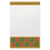 Red and Green Holiday Stationery Lined
