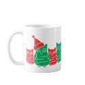 Red and Green Owls mugs