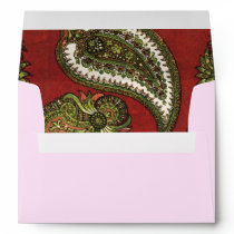 Red and Green Paisley Envelopes