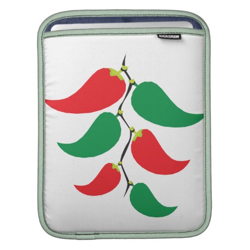 Red and Green Pepper Graphic on a string iPad Sleeves