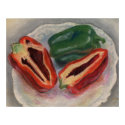 Red and Green Peppers posters by JenuArt Red and Green Peppers posters