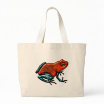 Red and Green Poison Dart Frog Canvas Bags