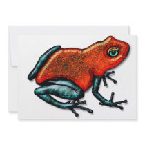 Red and Green Poison Dart Frog Personalized Invitation