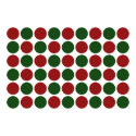 Red and Green Polka Dots on White