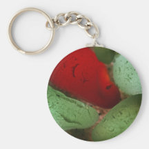 Red And Green Seaglass Keychains