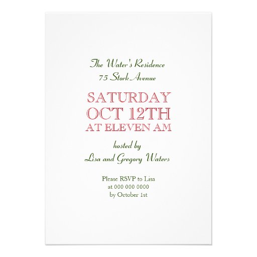 Red And Green Sip And See Visit Our New Baby Invite