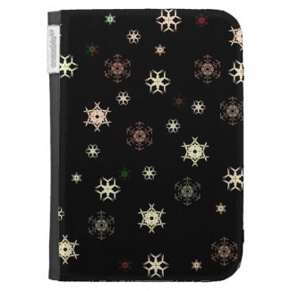 Red and Green Snowflakes Kindle Keyboard Covers