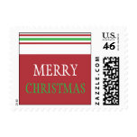 Red and Green Stripes Custom Postage postage