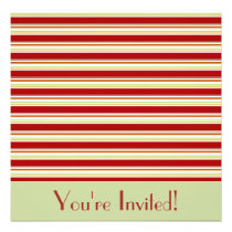 Red and Green Stripes Invitation invitations