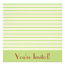 Red and Green Stripes Invitation invitations
