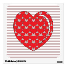 RED AND GREY HEART WALL SKIN