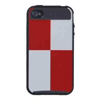 Red and Grey Rectangles Cases For iPhone 4