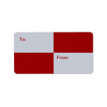 Red and Grey Rectangles gift tag Custom Address Label