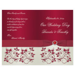 Red and Ivory Floral Wedding Program flyers