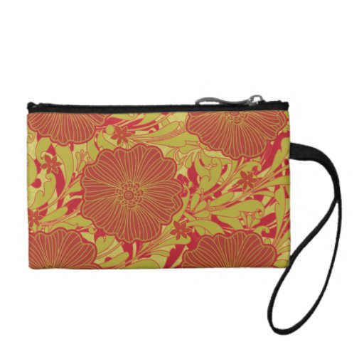 Red and Lime Floral Chaos Coin Purse
