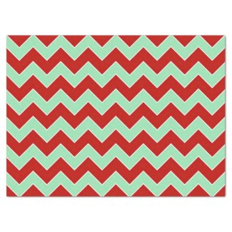 Red and Mint Green Zigzag Tissue Paper