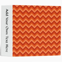 Red and Orange Chevron Stripes. 3 Ring Binder