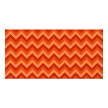 Red and Orange Chevron Stripes. Customized Photo Card