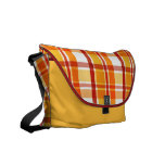 Red and orange plaid pattern commuter bag