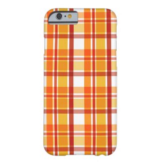 Red and orange plaid pattern iPhone 6 case